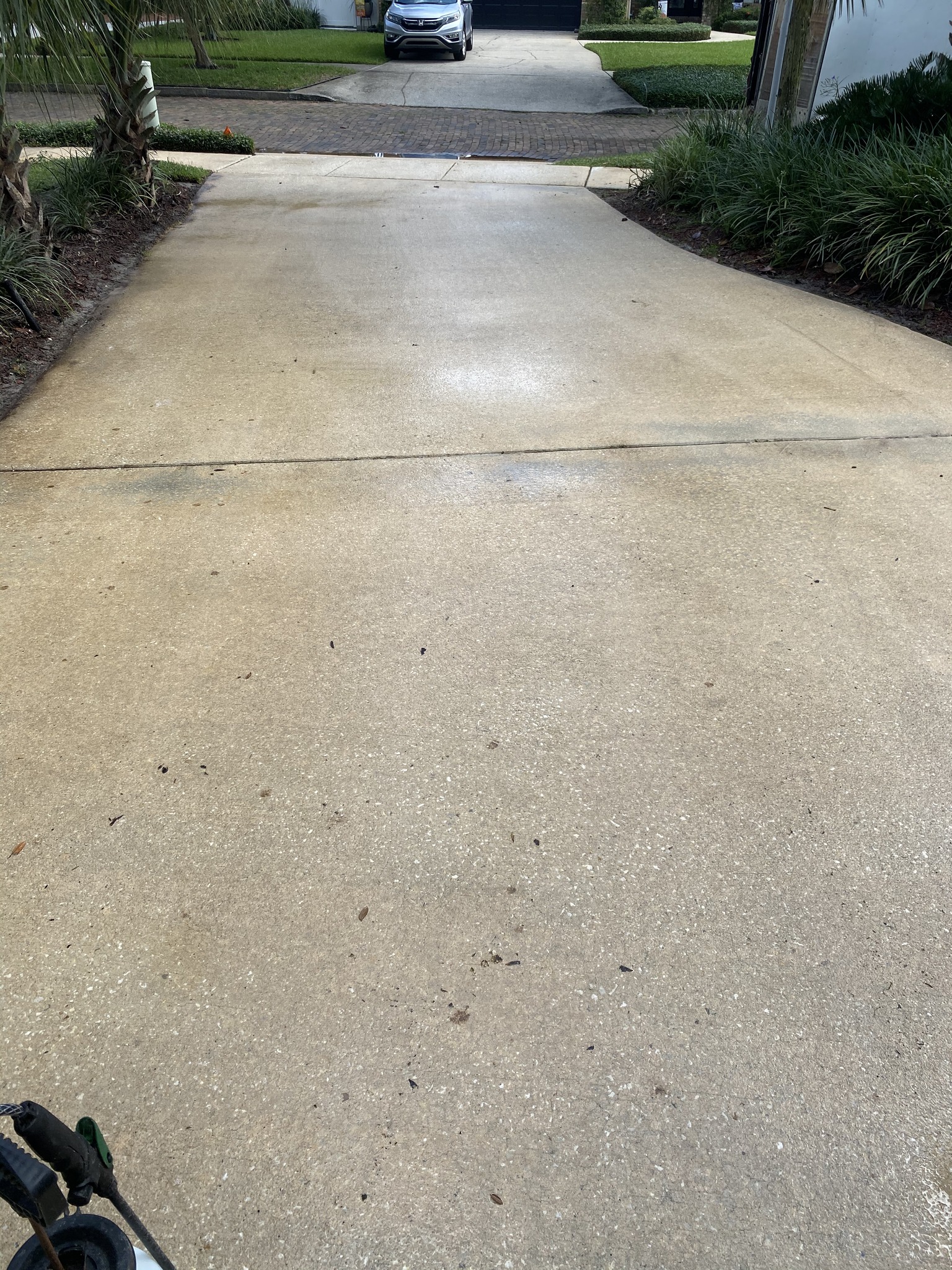 Clean driveway close-up