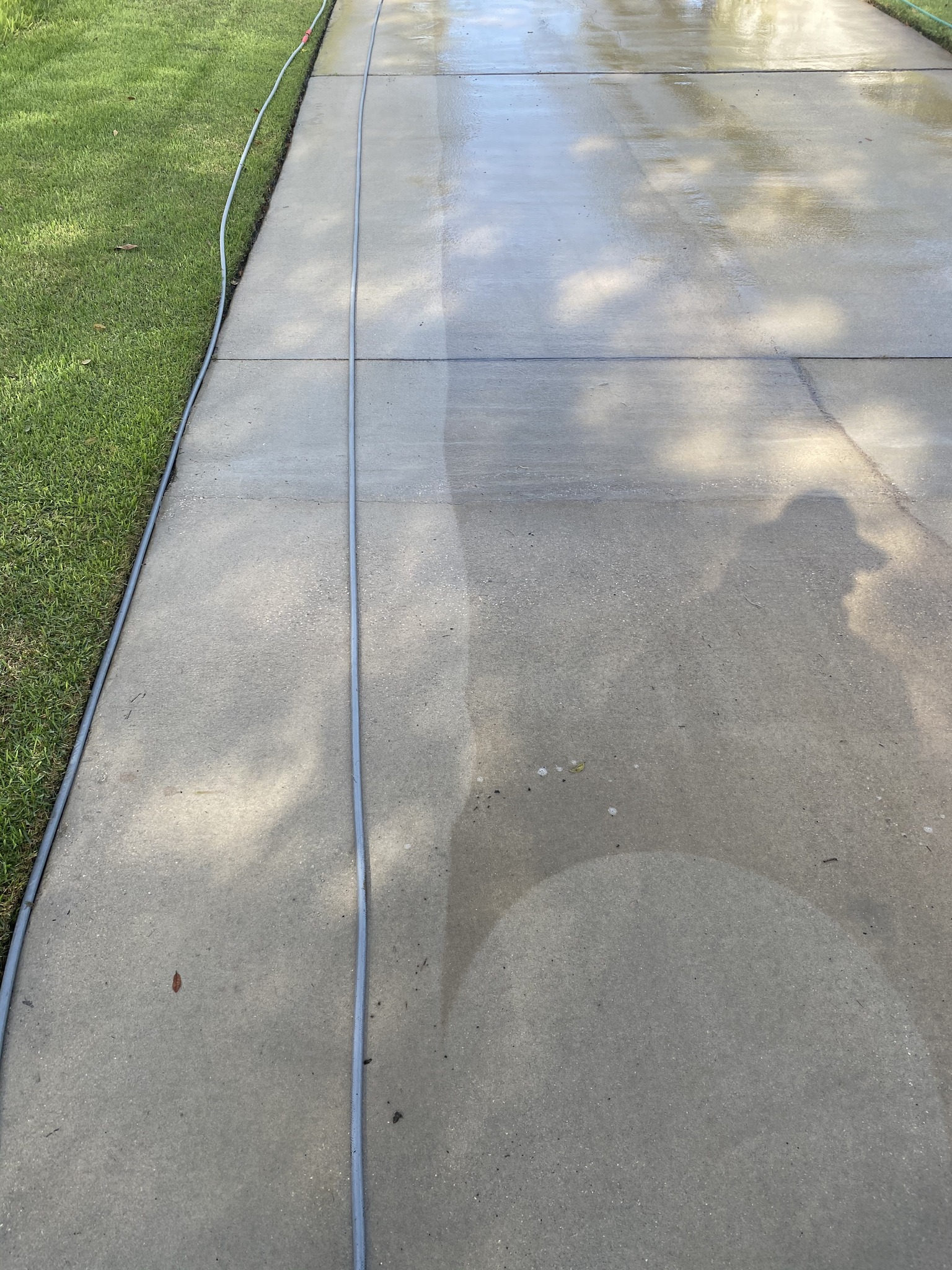 Driveway and house wash in progress