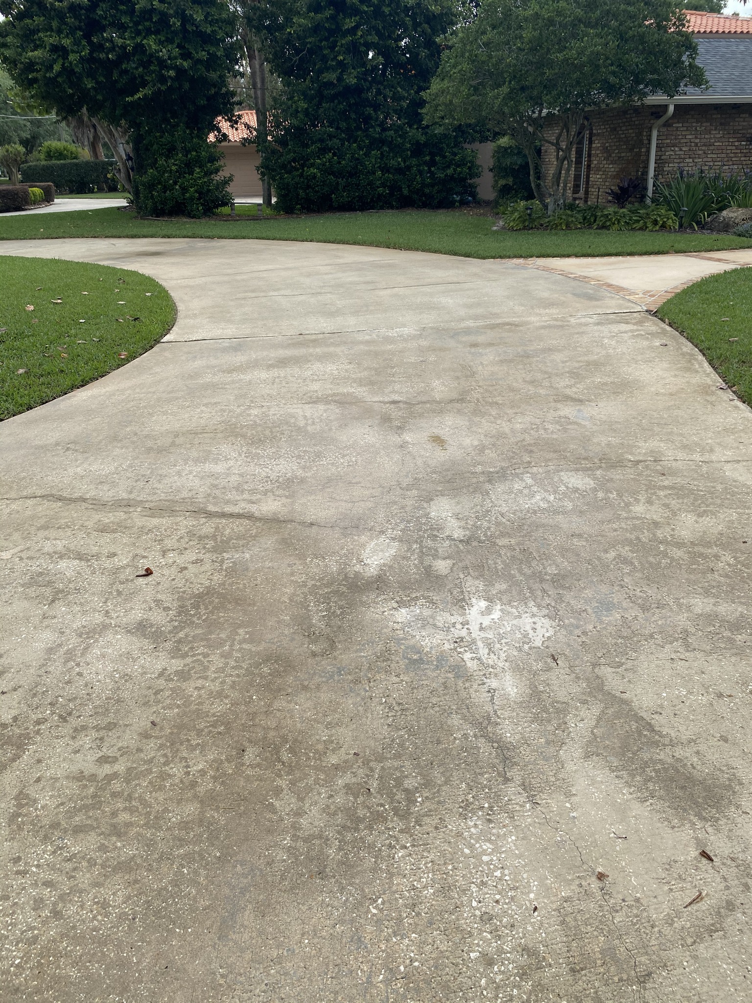 Driveway after pressure washing