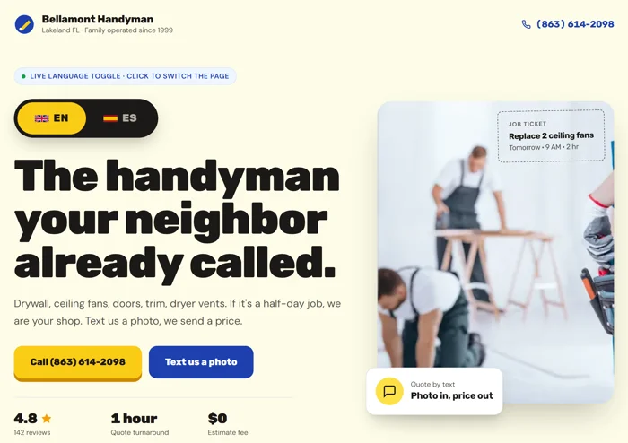 Booking and contact form preview