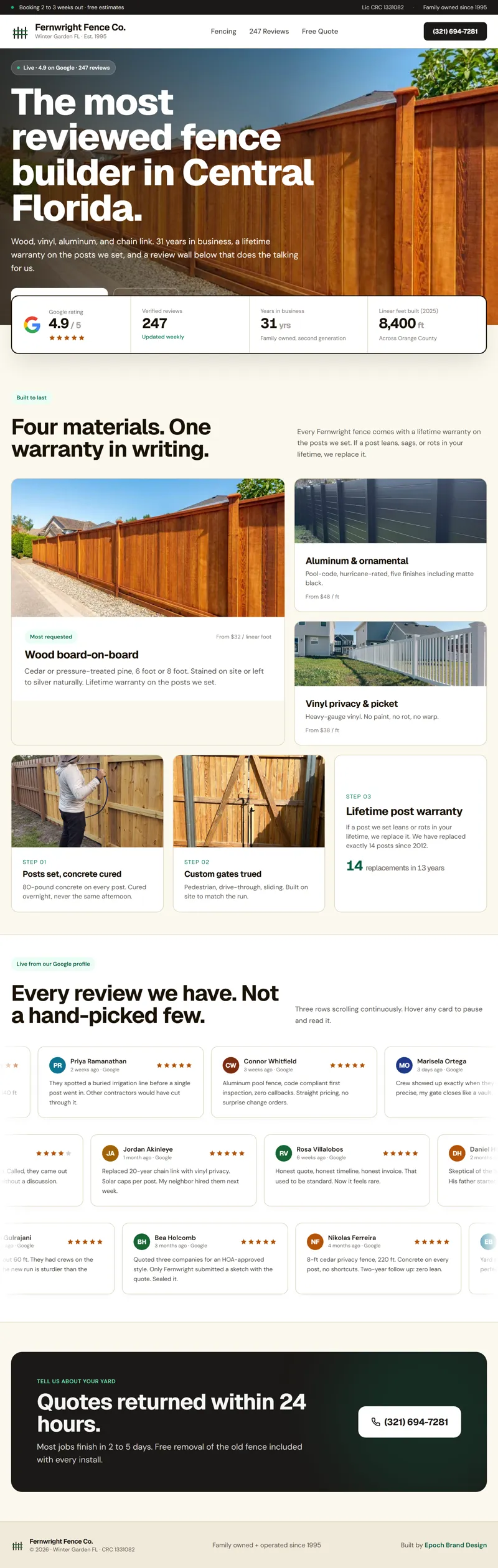 Fence sample site, full page