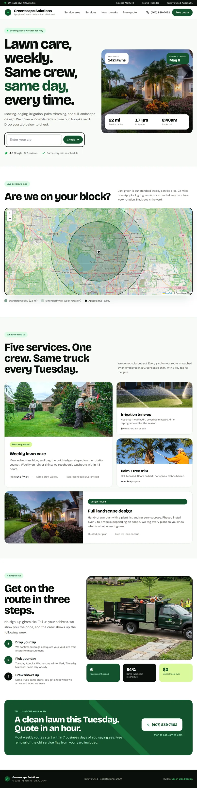 Landscaping sample site, full page
