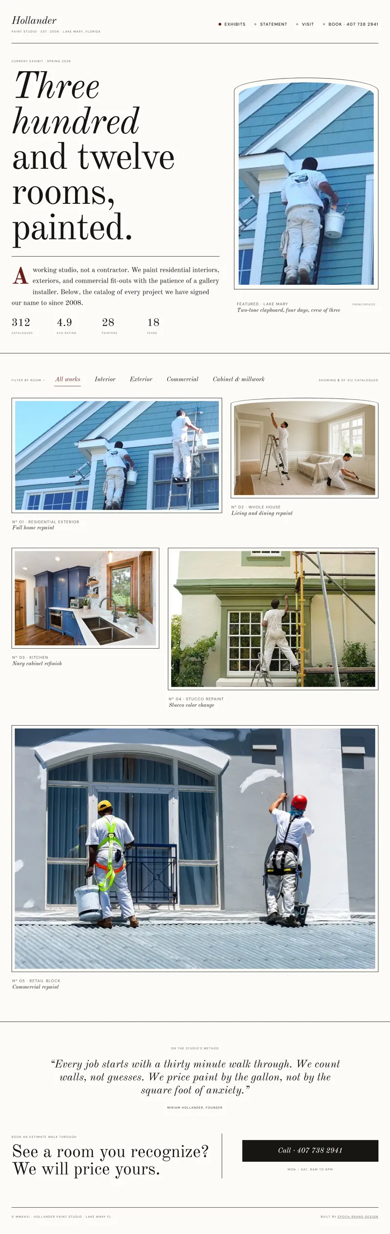 Painter sample site, full page